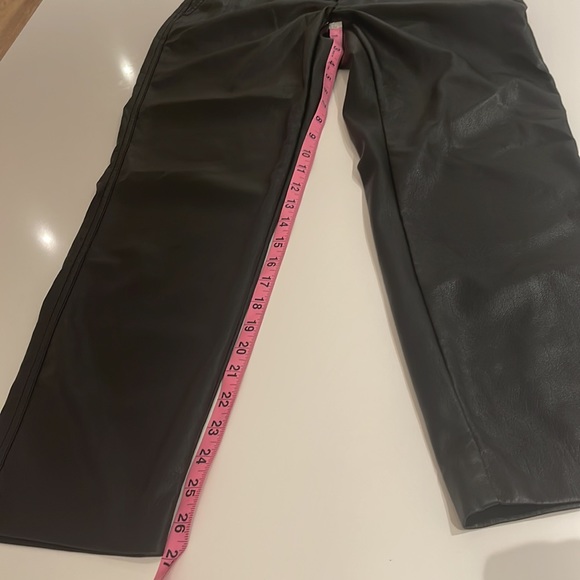 Babaton Black High-Waist Faux Leather Paperbag Ankle Pants - Picture 10 of 10